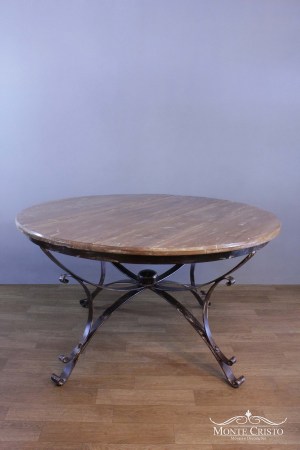 mesa-de-jantar,-base-de-ferro-forjado,-tampo-com-acabamento-sombreado